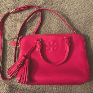 Tory Burch Hot Pink Zip/Magnetic Crossbody Purse